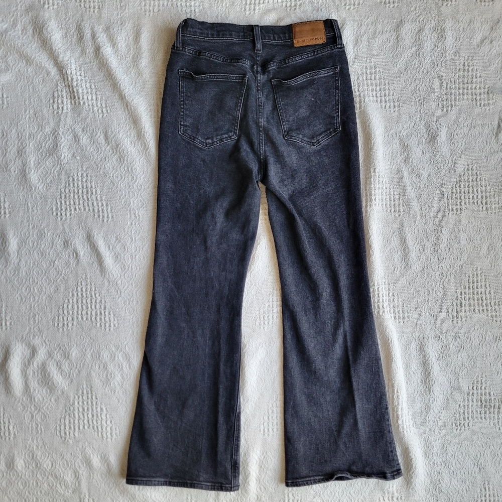 Denim Forum The Twiggy High Rise Flare 28L High-Waisted Flared Jeans- Black - Picture 3 of 12